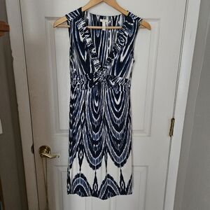 Elegant Blue and White Women's Dress